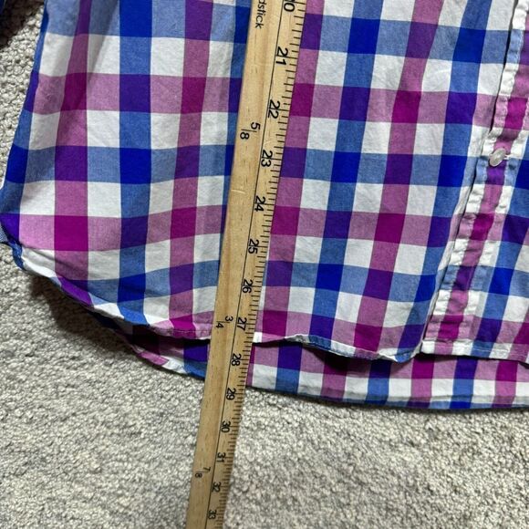 Bonobos Standard Fit Shirt Men's Large Blue Purple Check Button Down Long Sleeve - Picture 9 of 11